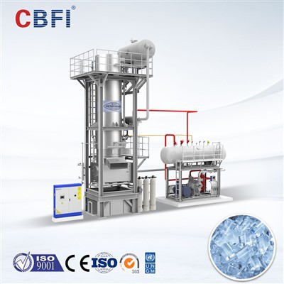 30 Tunnell Silindrau Llawn Torri Fflat Solid Diwedd Peiriant Iâ Tiwb Amonia